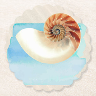 Porta-copo De Papel Nautilus Seashell e Sand