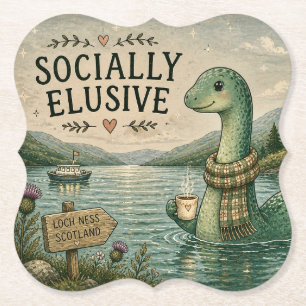 Porta-copo De Papel Nessie Esquiva Socialmente Críptido Aconchegante L