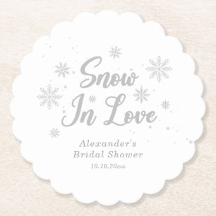 Porta-copo De Papel Neve de Inverno Branco Chuveiro de Noiva Apaixonad