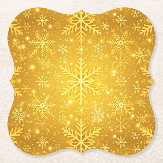Porta-copo De Papel Neve Dourada (Frente)