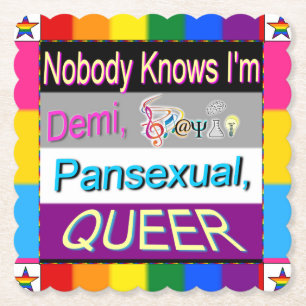 Porta-copo De Papel Ninguém Sabe que Sou Demi Sapio Pansexual QUEER