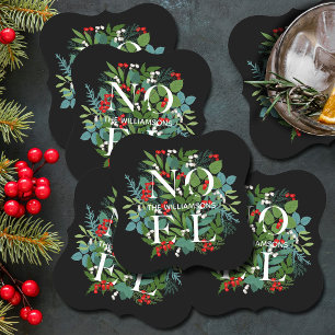 Porta-copo De Papel NOEL Greenery Holiday Black