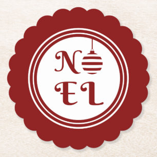 Porta-copo De Papel Noel Natal Red and White Bauble