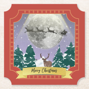 Porta-copo De Papel Noite de Natais vintages Modernos com Papais noeis