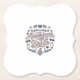 Porta-copo De Papel Noiva Americana Desenho Vetorial de Casamento Patr