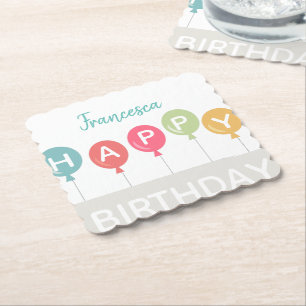 Porta-copo De Papel Nome personalizado de bailes coloridos de anivers