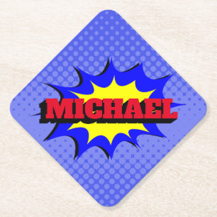 Porta-copo De Papel Nome personalizado de quadrinhos de super-heróis