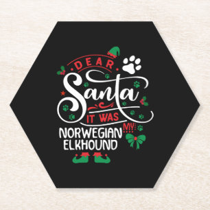 Porta-copo De Papel Norueguês Elkhound Dog Christmas Dog