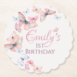 Porta-copo De Papel Nossa Pequena Borboleta - Aniversário Colorido de 