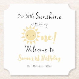 Porta-copo De Papel Nossa Pequena Sunshine Está Fazendo Um Aniversário