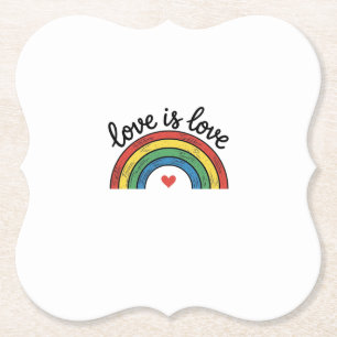 Porta-copo De Papel O Amor É Amor Camisa Vintage Coração Arco-Íris Des