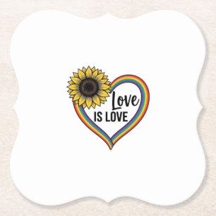 Porta-copo De Papel O Amor é Amor Girassol Coração Camisa Vintage Veto