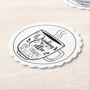 Porta-copo De Papel O Café bebendo E O Coffeine Pensador São Engraçado