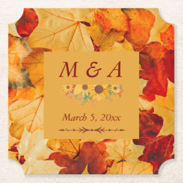 Porta-copo De Papel O Elegante Red Dourado Outono Deixa Casamento