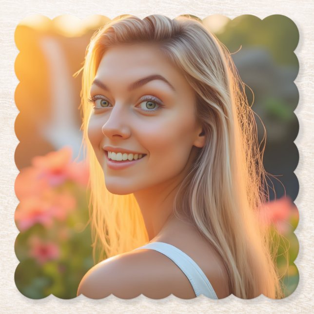 Porta-copo De Papel O Sussurro do Oceano de Helena: Uma Fuga Tranquila (Frente)