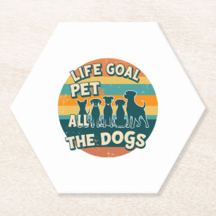 Porta-copo De Papel Objetivo de Vida Acariciar Todos os Cachorros Cópi
