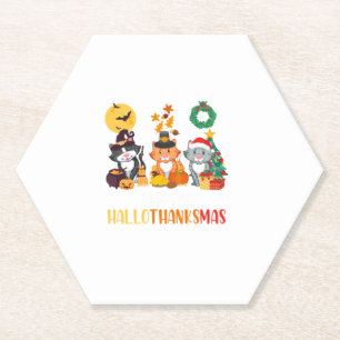 Porta-copo De Papel Obrigado Feliz de Natal do Cat Halloween
