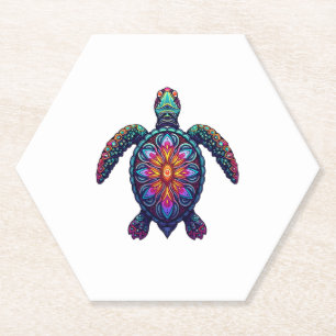 Porta-copo De Papel Ocean Animal Tie Dye Tribal Sea Animal Maori Turtl