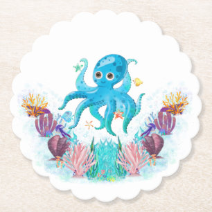 Porta-copo De Papel Octopus Do Mar Do Oceano Cinto Com Capas De Mar Co