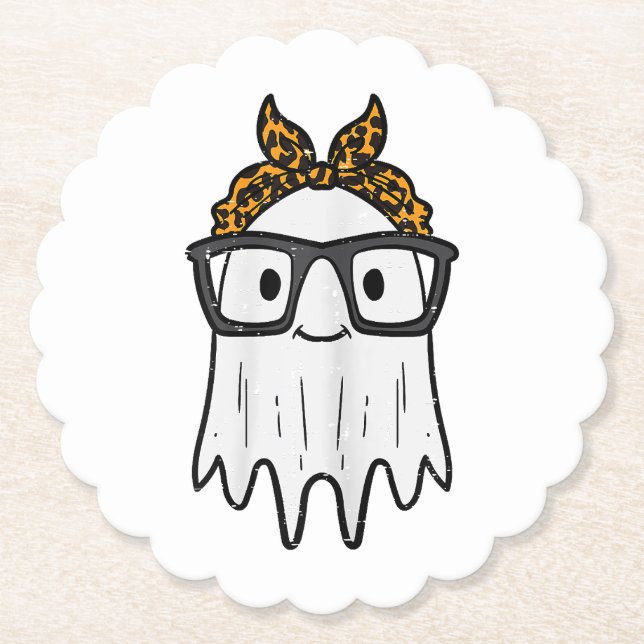 Porta-copo De Papel Óculos Fantasmas do Halloween (Frente)