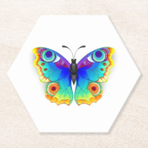 Porta-copo De Papel Olho Peacock da Borboleta Arco-Íris