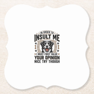 Porta-copo De Papel Opinião de cachorro engraçado design de camiseta v
