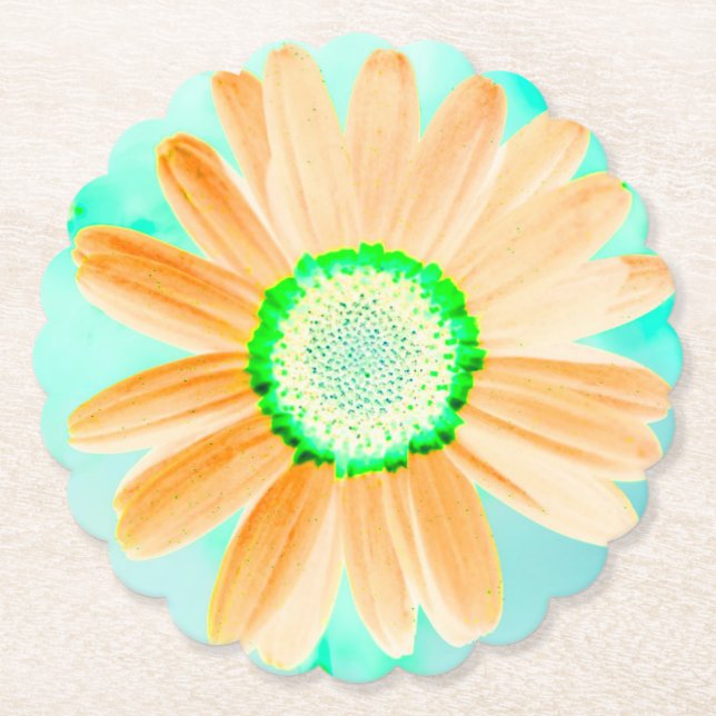 Porta-copo De Papel Orange Fantasy Daisy Paper Porta copos (Frente)