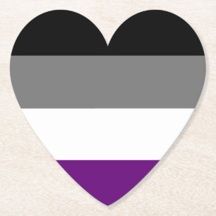 Porta-copo De Papel Orgulho Asexual Coração Arco-Íris ~ Ás  Demi  