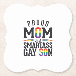 Porta-copo De Papel Orgulhosa Mãe de um Filho Gay Arrogante Camisa Vin