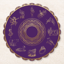 Porta-copo De Papel Os Doze Dias de Púrpura de Natal