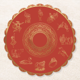 Porta-copo De Papel Os Doze Dias de Vermelho Natal