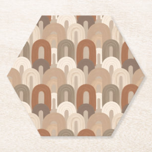 Porta-copo De Papel Padrão Abstrato de Arco Neutro