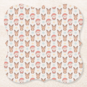Porta-copo De Papel Padrão Bonito de Papai Noel e Rena