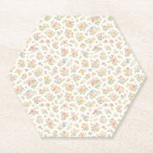 Porta-copo De Papel Padrão contínuo floral delicado e fofo