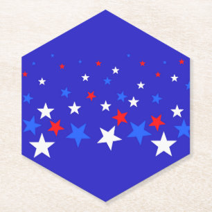 Porta-copo De Papel Padrão das estrelas azul, vermelha e branca