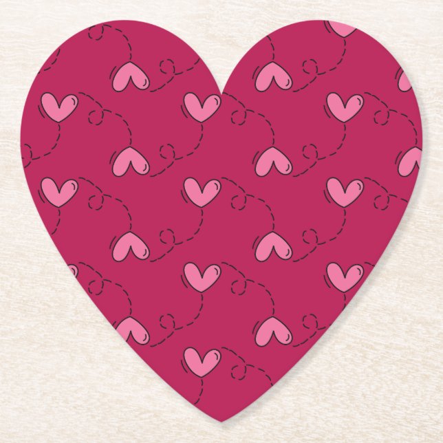 Porta-copo De Papel Padrão de Balão do Coração (Frente)