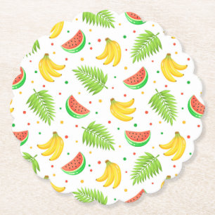 Porta-copo De Papel Padrão de Bolinhas de Fruta tropical