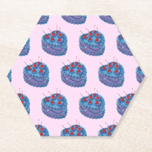 Porta-copo De Papel Padrão de Bolo Corpo Roxo