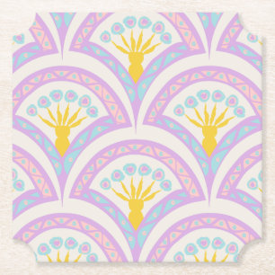 Porta-copo De Papel padrão de concha em cores pastel