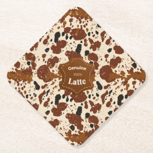 Porta-copo De Papel Padrão de Couro de Vaca Latte 100% Genuíno Neutr