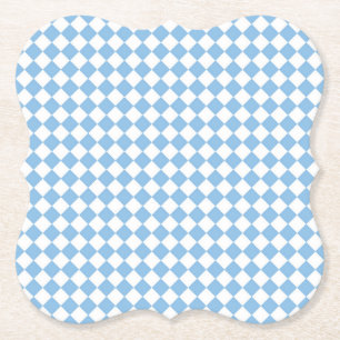Porta-copo De Papel Padrão de Diamante Xadrez Azul e Branco