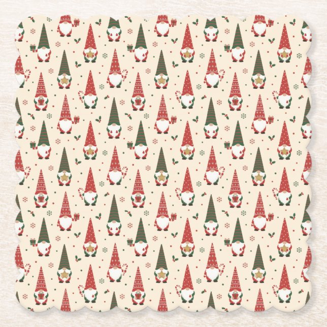 Porta-copo De Papel Padrão de festa de Gnome de Natal (Frente)