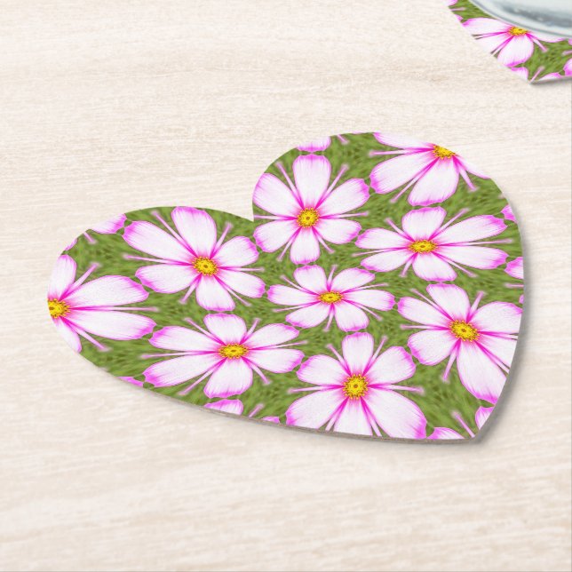 Porta-copo De Papel Padrão de Flores do Cosmos (Angular)