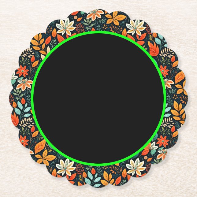 Porta-copo De Papel Padrão de Flores Exóticas Florais (Frente)