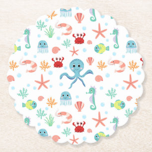 Porta-copo De Papel Padrão do mundo do mar