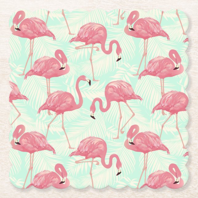 Porta-copo De Papel Padrão Flamingo Pink Elegante de Chic (Frente)