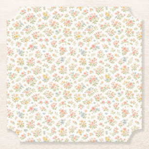 Porta-copo De Papel Padrão Floral Delicado e Fofo Sem Costuras