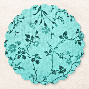 Porta-copo De Papel Padrão floral turquesa