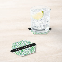 Porta-copo De Papel Padrão Folha, Folhas Verdes, Seu Nome