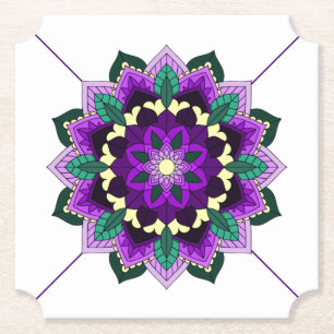 Porta-copo De Papel Padrão Mandala 02 na Porta copos de papel roxo